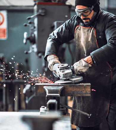 grinder worker at work