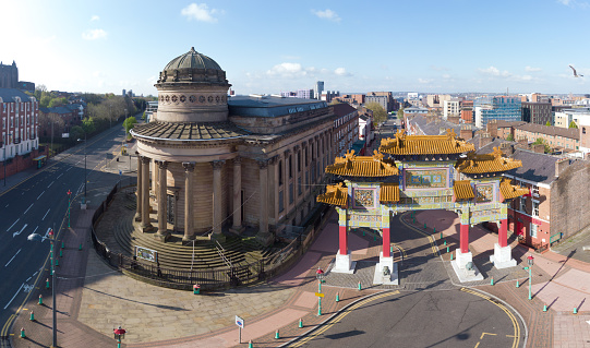 Liverpool City Center Chinatown from Above