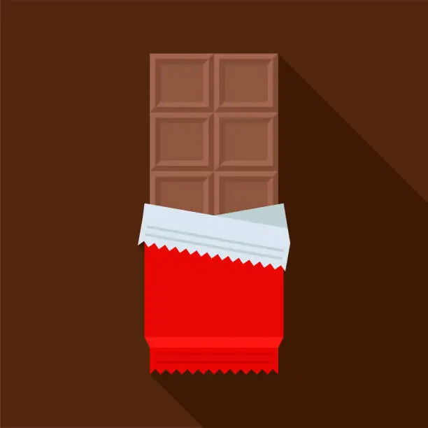 Vector illustration of Chocolate bar in open package vector
