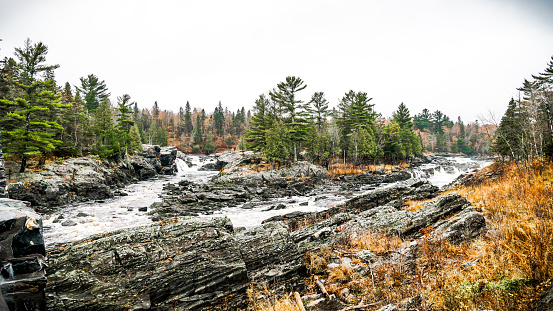 A beautiful flowing river in Jay Cooke State Park, Minnesota