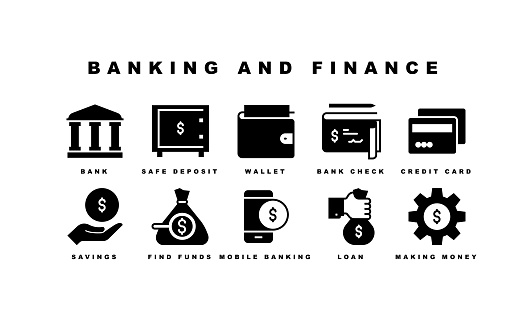 Banking and Finance, Loan, Credit Card, Accounting Icons