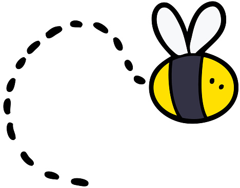 cartoon bee flying