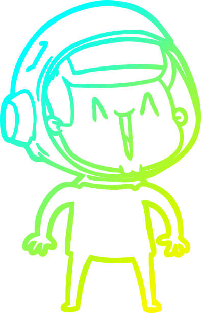 istock cold gradient line drawing of a happy cartoon astronaut 1464112380