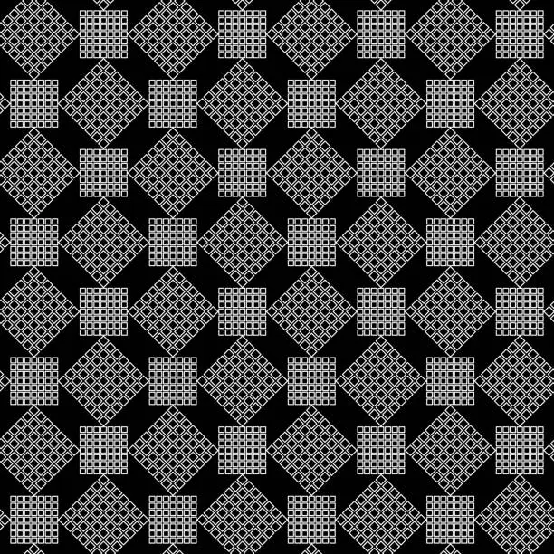 Vector illustration of Double pattern of 7x7 squares on black