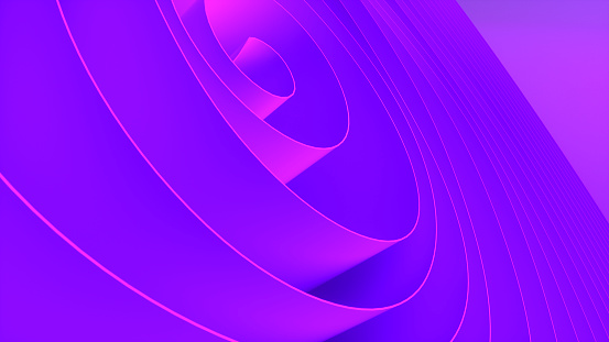 3d Rendering of Abstract Wavy Ribbon Background.