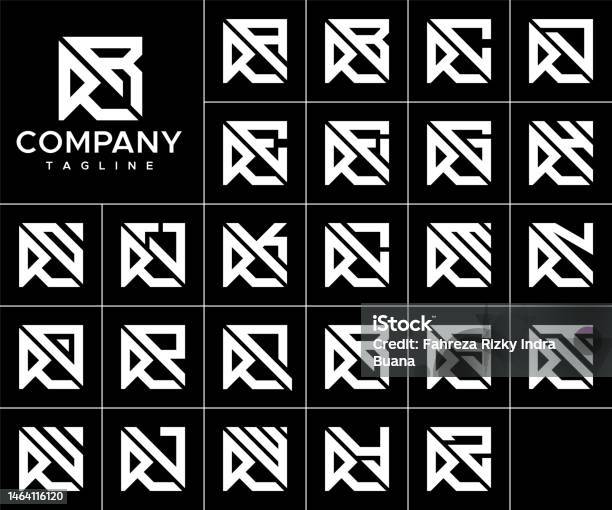 Square R Desing Bundle Of Abstract Square R Letter Logo Design Vector Simple Rr R Logo ...