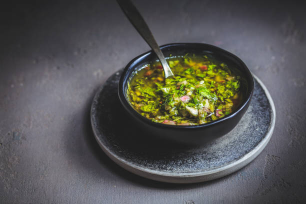istock Chimichurri verde - traditional Argentine condiment 1464116343