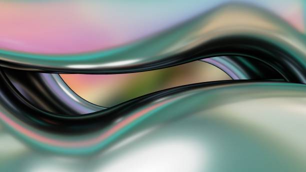istock cyber pink curves with vertical flow like a metal curtain Abstract, dramatic, modern, luxurious and exclusive 3D rendering graphic design element background material. 1464116346