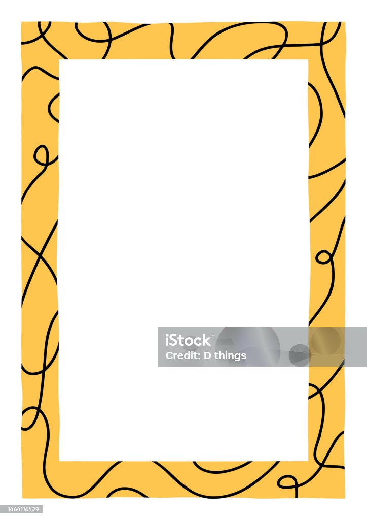 Yellow Edges Frame Decorative Yellow Frame With Line Pattern Stock Illustration - Download ...