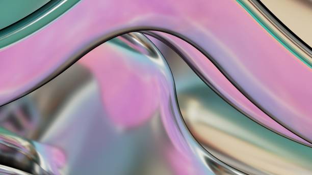 istock cyber pink large undulating beautiful metal plate Abstract, dramatic, modern, luxurious and exclusive 3D rendering graphic design element background material. 1464118760