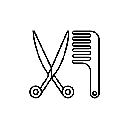 Hair Salon and Barber Line Icon