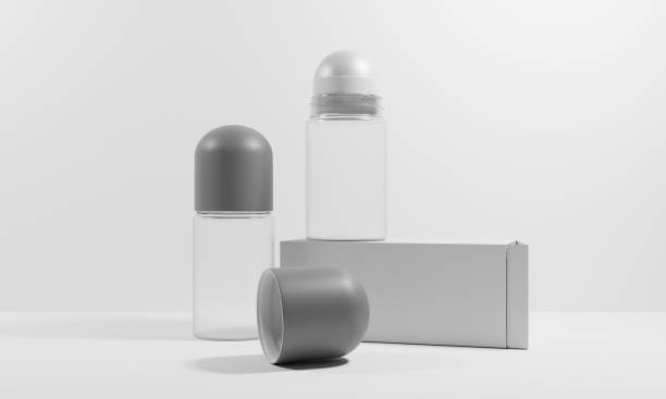 istock illustration 3d render deodorant bottle mockup design. Fake deodorant bottles. Deodorant packaging. Deodorant isolate on white background. 1464120123
