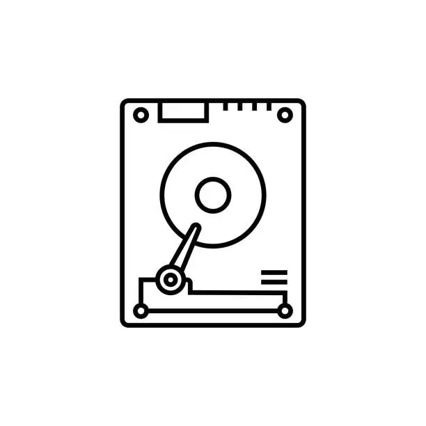 Vector illustration of Hard Drive Line Icon