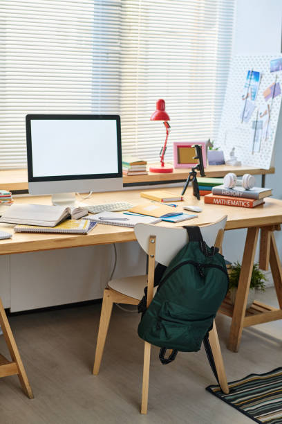 istock Workplace with computer in teen room 1464120968