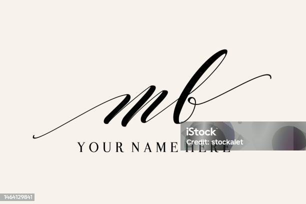 Mb Initals Signature Mb Monogram Logo Lowercase Letter M Letter B Decorative Signature ...
