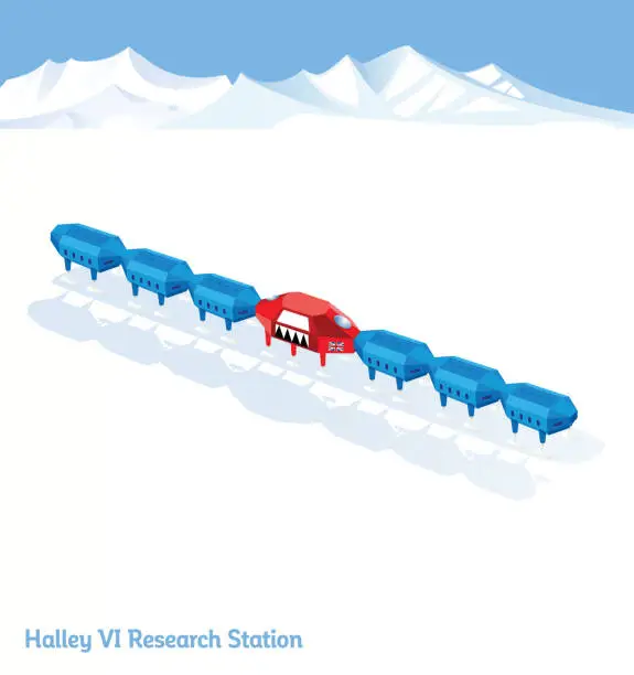 Vector illustration of Halley 4 Research Station