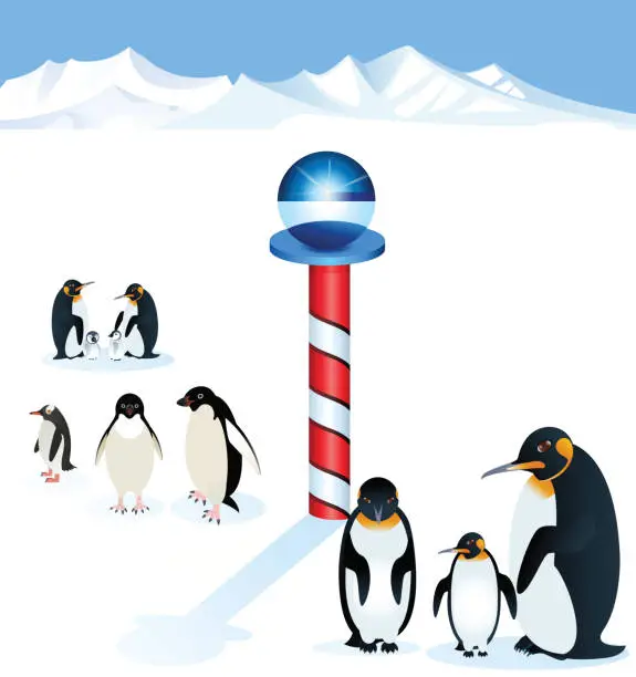 Vector illustration of South Pole Sign