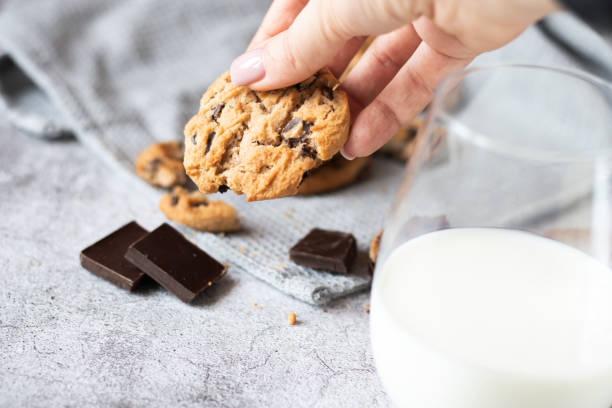 istock Cookies with pieces of chocolate. 1464133561
