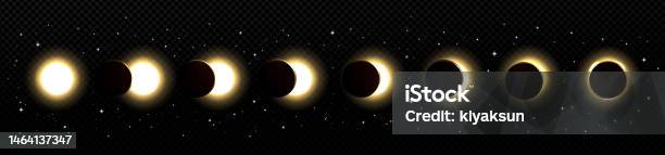 Eclipse Progression Solar Eclipse In Different Phases Stock Illustration - Download Image ...
