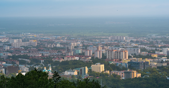 top view of Yuzhno-Sakhalinsk from Mount Bolshevik