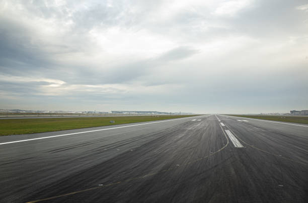 istock Airport Runway Viewed from Plane 1464141759