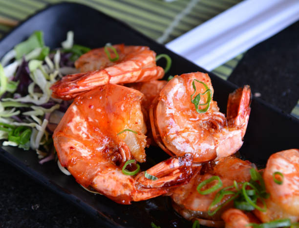 istock Shrimp plated and ready to eat 1464142651