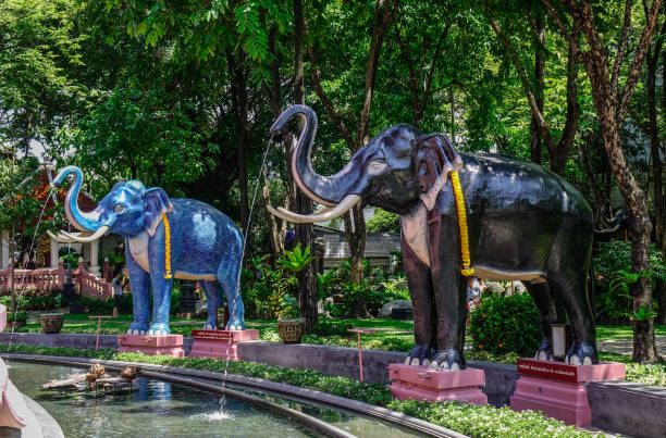 istock Elephant statues at Erawan Temple in Bangkok 1464143112