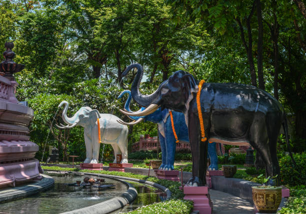 istock Elephant statues at Erawan Temple in Bangkok 1464143182