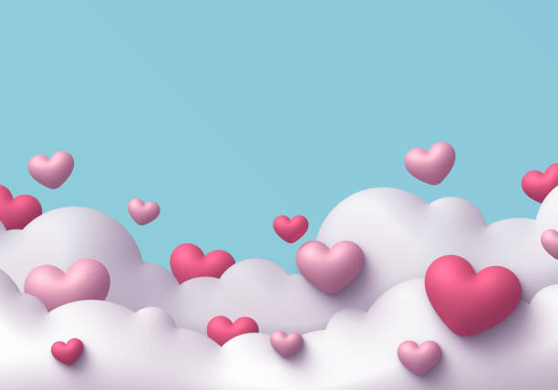 Valentine's Day Cloud Heart Background Edge stock photo