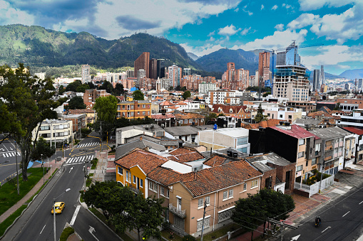 Aerial view of the city of Bogota, Colombia -Teusaquillo neighborhood