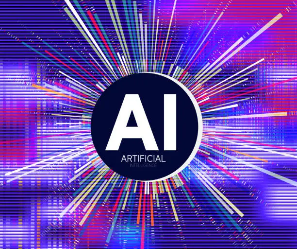 Vector illustration of artificial intelligence AI concepts technology gradient background