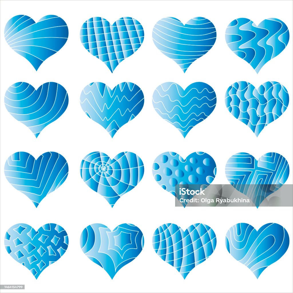 Different Color Heart Vector Set Of Different Hearts Vector Stock Illustration - Download Image Now ...
