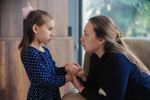 Mother Consoles Her Little Sad Daughter