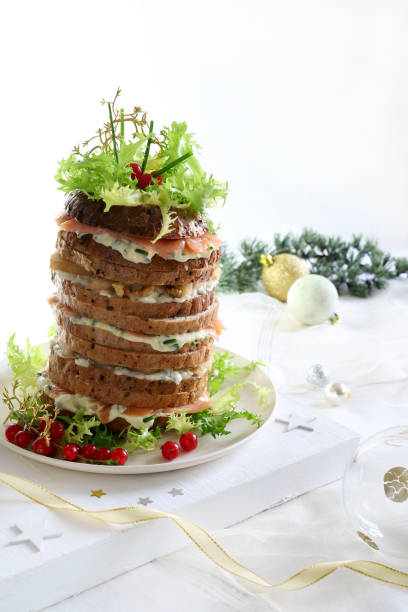 istock Italian Christmas appetizer with salmon and cheese. 1464160803