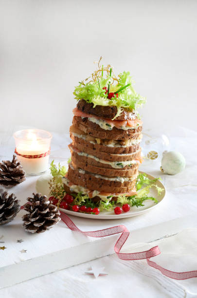 istock Italian Christmas appetizer with salmon and cheese. 1464160804