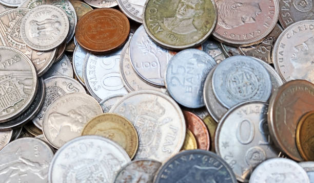 istock Antique, vintage coins from different countries 1464161220