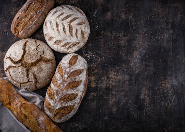 istock Fresh homemade bread with a crispy crust 1464164063
