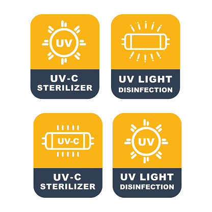 UV light sterilization, icon ,vector, sticker, label, sign.