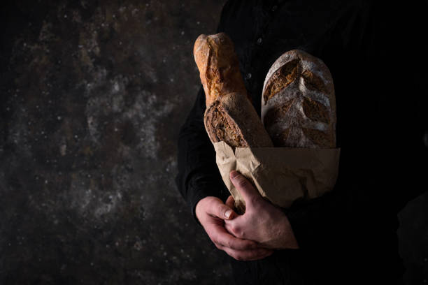 istock Fresh homemade bread with a crispy crust 1464164175
