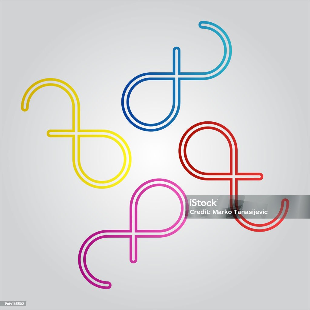 Infinity Sign Sign Color Infinity Sign In 4 Colors With Gradient Stock Illustration - Download ...