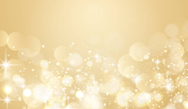 istock Background with beautiful ball bokeh. Champagne gold beautiful background. 1464168158
