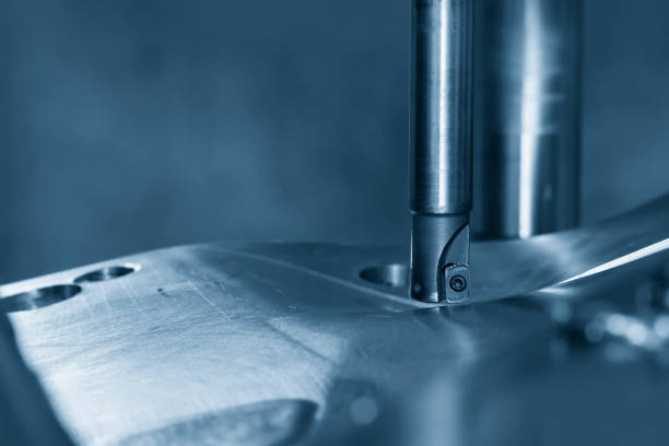 istock The CNC milling machine rough cutting the injection mold parts by indexable tools. 1464168274