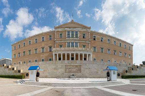 Athens, Greece - November 11, 2022: A picture of the Hellenic Parliament.