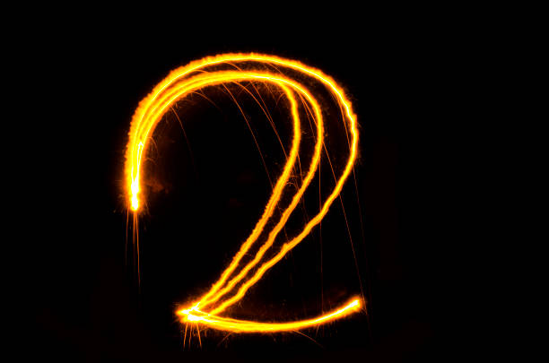 istock light painting number two  on back background,Blur 1464172988