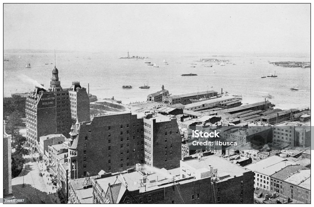 Antique Photograph Of New York View Looking Southwest From Roof Of