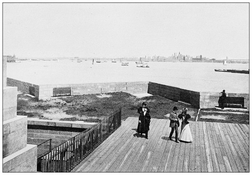 Antique Photograph of New York: View from entrance of Statue of Liberty Pedestal