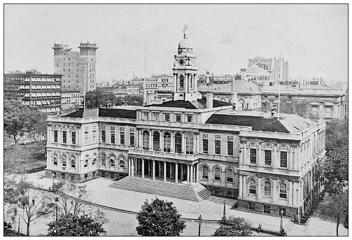 Antique Photograph of New York: New York City Hall