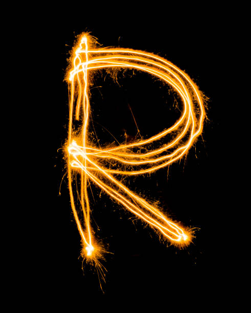 light painting R on black background,Blur