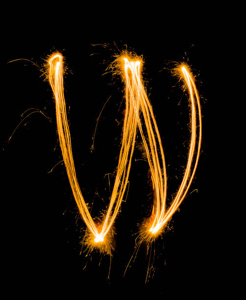 istock light painting W on black background,Blur 1464176492