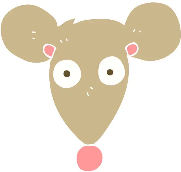 Vector illustration of flat color illustration of mouse